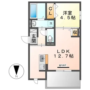 岡山県倉敷市西中新田【アパート】の間取り