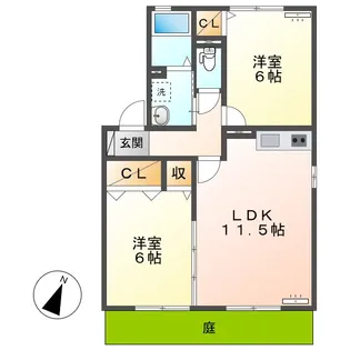 岡山県倉敷市連島中央5丁目【アパート】の間取り