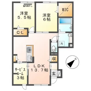 岡山県総社市真壁【アパート】の間取り