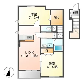 岡山県倉敷市東塚4丁目【アパート】の間取り