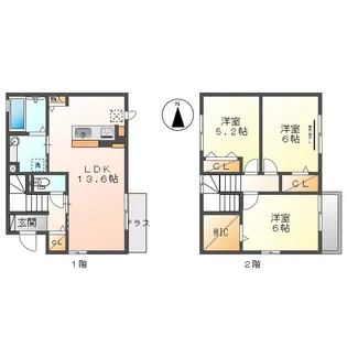岡山県倉敷市浜町2丁目【タウンハウス】の間取り