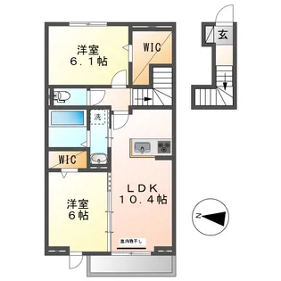 ポラリス井尻野【2階】の間取り