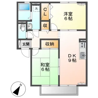 岡山県都窪郡早島町早島【アパート】の間取り