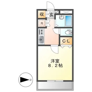 岡山県倉敷市三田【アパート】の間取り
