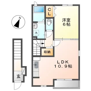 岡山県倉敷市連島5丁目【アパート】の間取り