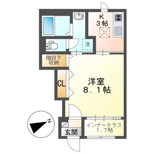 岡山県倉敷市福田町古新田【アパート】の間取り