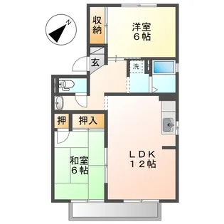 エステート西中A【2階】の間取り