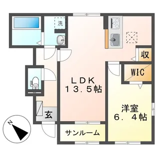 リジョイス井尻野A【1階】の間取り