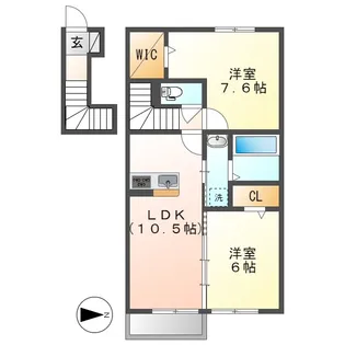 岡山県倉敷市中畝3丁目【アパート】の間取り