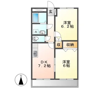 岡山県倉敷市福田町古新田【アパート】の間取り
