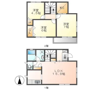 岡山県倉敷市東塚5丁目【一戸建】の間取り