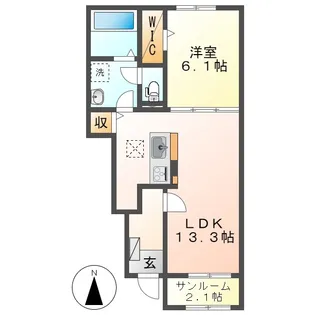 岡山県総社市総社【アパート】の間取り