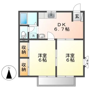 岡山県倉敷市中庄【アパート】の間取り