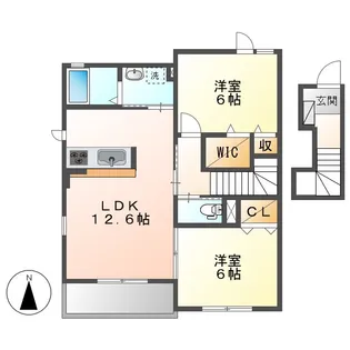 岡山県岡山市南区植松【アパート】の間取り