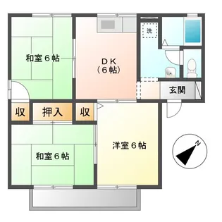 岡山県倉敷市連島町鶴新田【アパート】の間取り