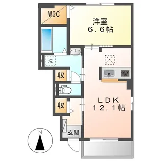 岡山県倉敷市酒津【アパート】の間取り