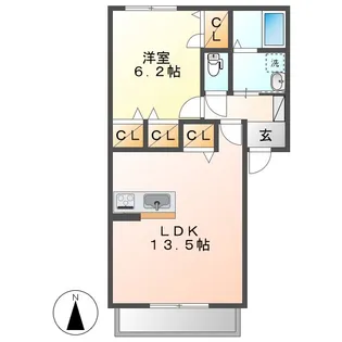 岡山県倉敷市中畝7丁目【アパート】の間取り