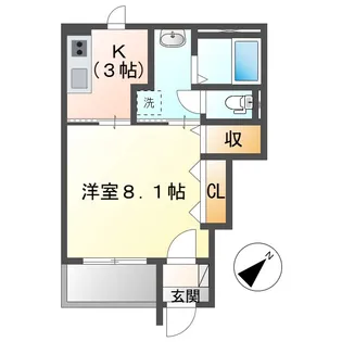 岡山県倉敷市連島町鶴新田【アパート】の間取り