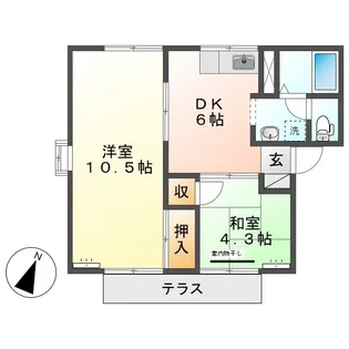 岡山県倉敷市新田【アパート】の間取り