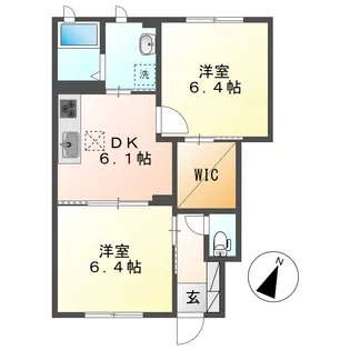 岡山県総社市地頭片山【アパート】の間取り
