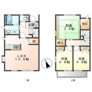 岡山県倉敷市日吉町【タウンハウス】の間取り