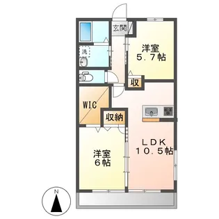 岡山県倉敷市林【アパート】の間取り