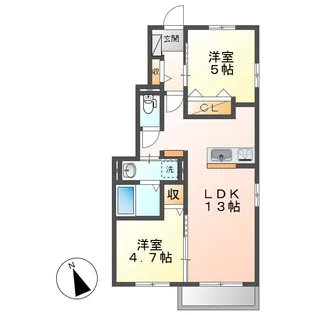 岡山県倉敷市児島稗田町【アパート】の間取り