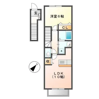 岡山県倉敷市児島味野3丁目【アパート】の間取り