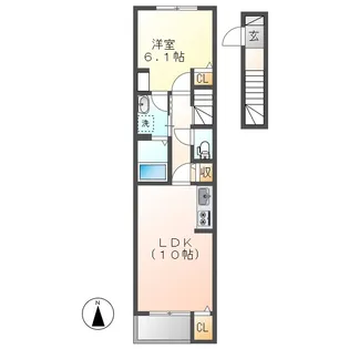 岡山県倉敷市北畝1丁目【アパート】の間取り