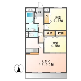 岡山県倉敷市吉岡【マンション】の間取り