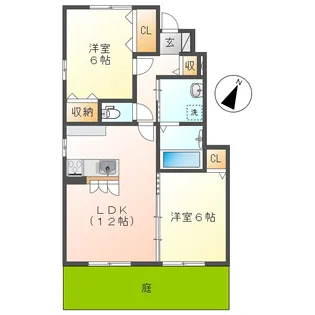岡山県倉敷市北畝1丁目【アパート】の間取り