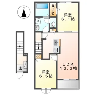 岡山県倉敷市大内【アパート】の間取り