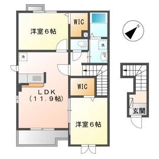 岡山県倉敷市北畝4丁目【アパート】の間取り