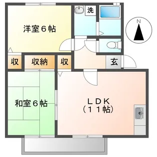 岡山県倉敷市連島町鶴新田【アパート】の間取り