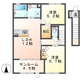 岡山県総社市中原【アパート】の間取り