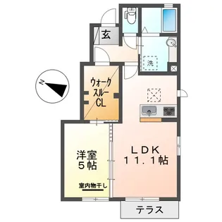 アマンプリ中津【1階】の間取り