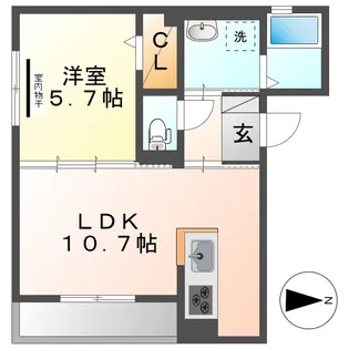 岡山県倉敷市日ノ出町1丁目【アパート】の間取り