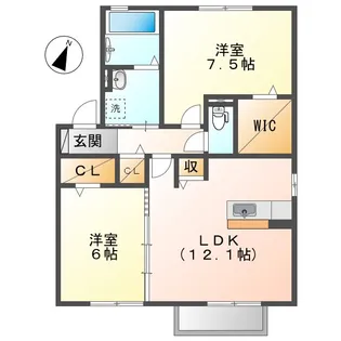 岡山県倉敷市児島田の口4丁目【アパート】の間取り