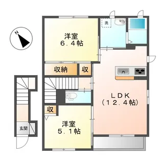 岡山県倉敷市児島小川5丁目【アパート】の間取り