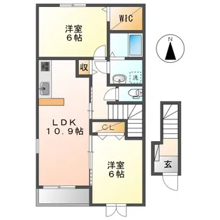 岡山県倉敷市真備町川辺【アパート】の間取り