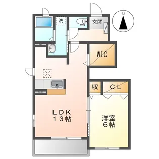岡山県総社市井尻野【アパート】の間取り