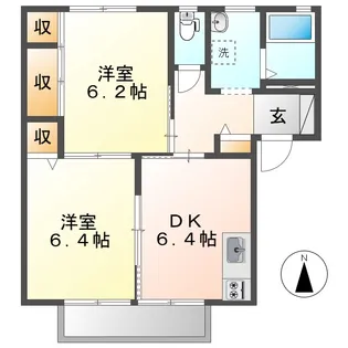 岡山県総社市井手【アパート】の間取り