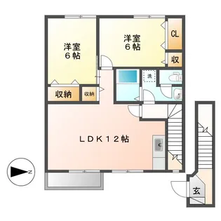 グランベリーA【2階】の間取り