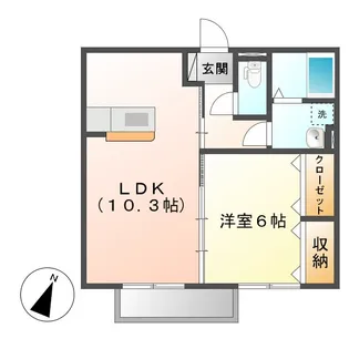 フラワー A棟【1階】の間取り