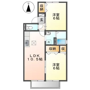 セジュール大内B【1階】の間取り