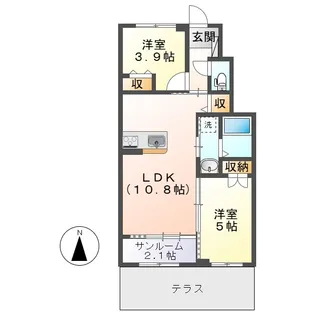プロニティ・KⅢ【105号室】の間取り