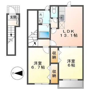 アウローラB【2階】の間取り