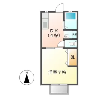グリーンヒルズF【206号室】の間取り