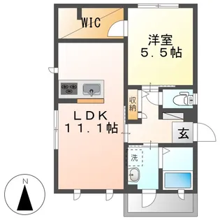 ドゥ・カショーエプ【202号室】の間取り