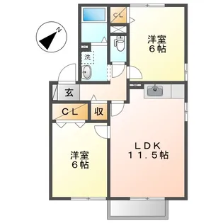 マイルド・フナコシ【1階】の間取り